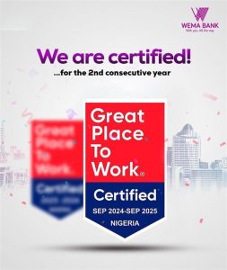 Wema Bank Gets New Great Place To Work Certification